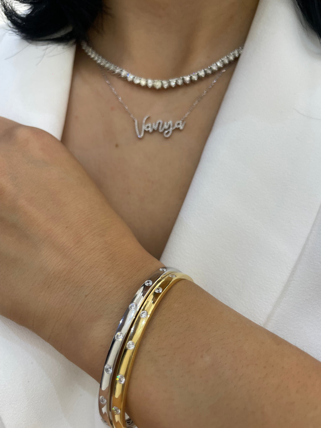 Inlay Diamond Bangle